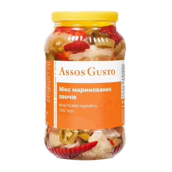 Assos Gusto Мікс маринованих овочів, 3000 г