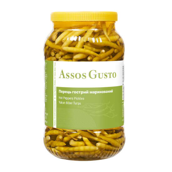 Assos Gusto Peppers Перець гострий маринований довгий,  3000  г